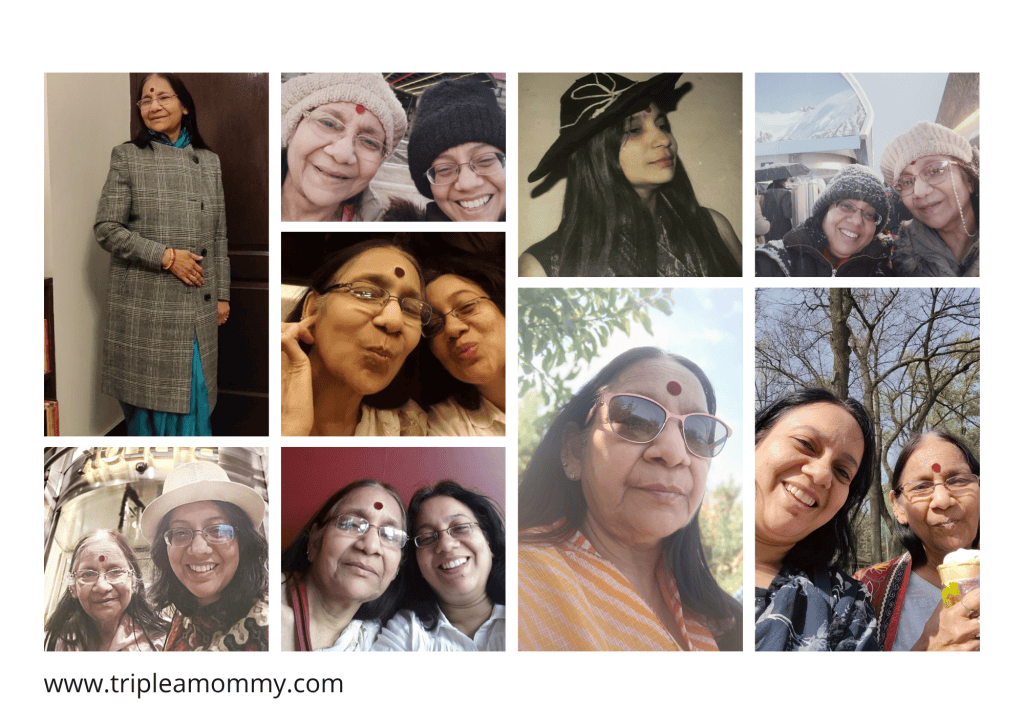 A collage featuring several photos of women, including candid selfies and group pictures, showcasing moments of joy and companionship.